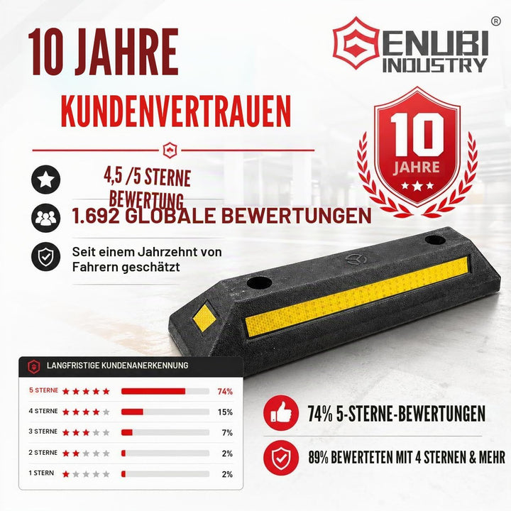 2er Gummi Parkbegrenzung,Schwerlast Parkblöcke Parkplatzbegrenzung,Schwarz Randstein Parken Ziel mit