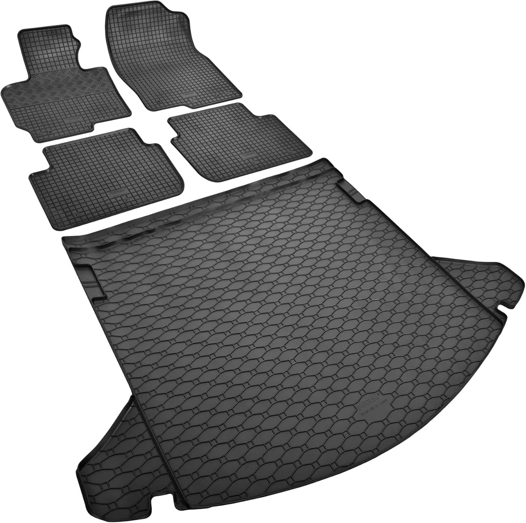 Passgenaue Kofferraumwanne und Gummifussmatten geeignet für Mazda CX-5 ab 2017 + Gurtschoner