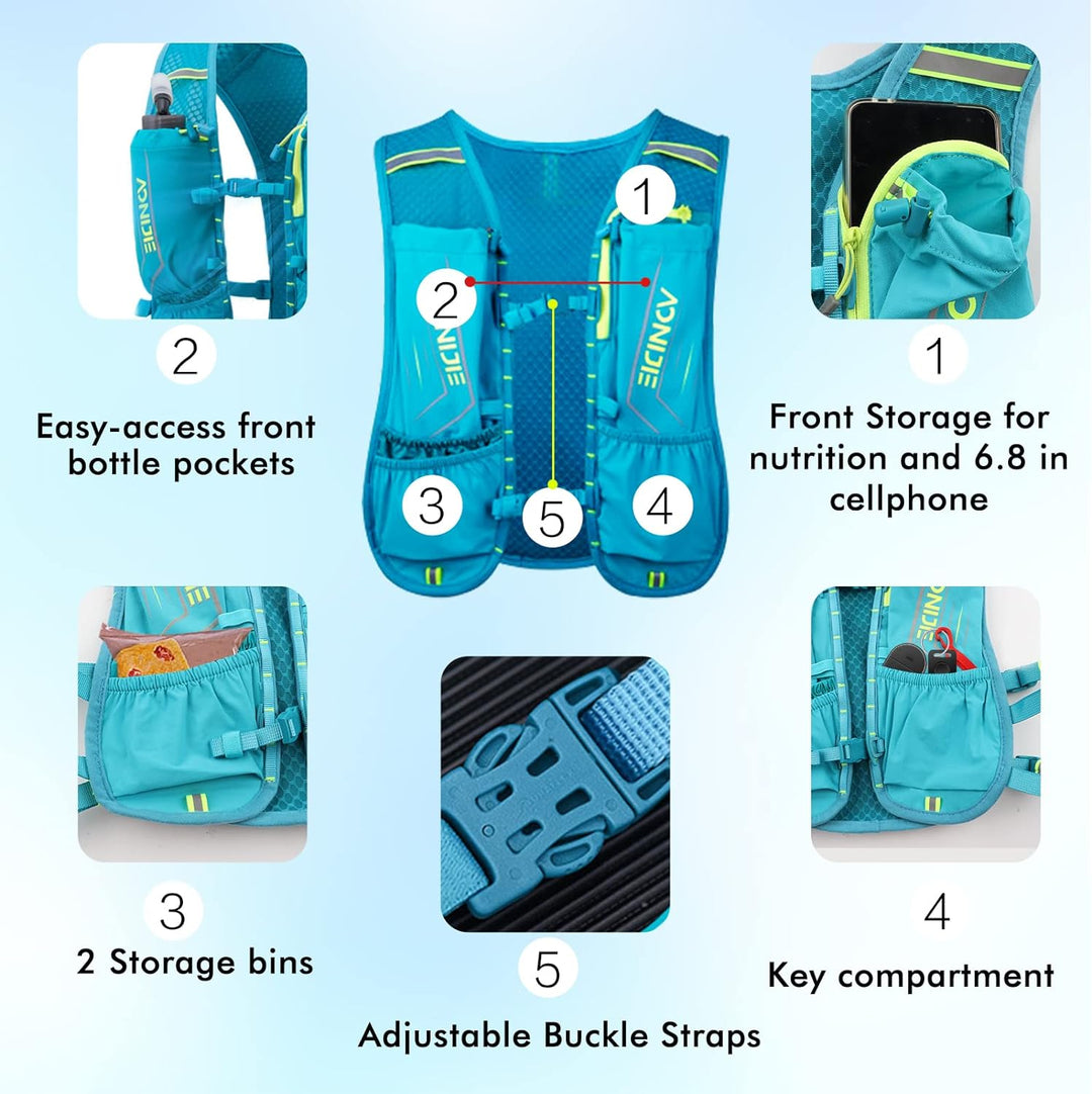 Trinkrucksack, Geila Running Trinkweste, Marathon Trail Running Rucksack, Atmungsaktiver Rucksack Ou