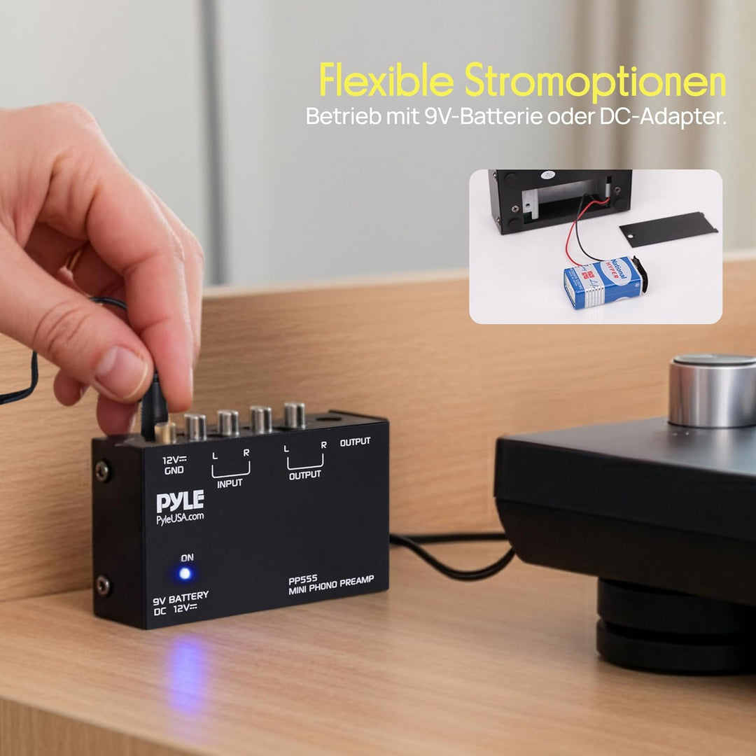 Pyle Stereo Verstärker – Phono Preamp – Phono Verstärker für Plattenspieler RCA Ein- & Ausgang als P