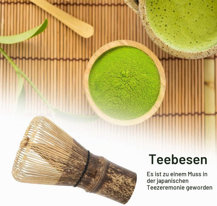 Matcha Besen, Bambus-Teebesen mit 120 Borsten, Chasen für Matchapulver, Traditioneller Matchabesen f