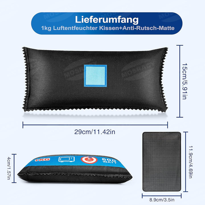 MOSRACY Luftentfeuchter Auto 1Kg, Wiederverwendbarer Auto Entfeuchter Beutel, Gegen Kondenswasser un