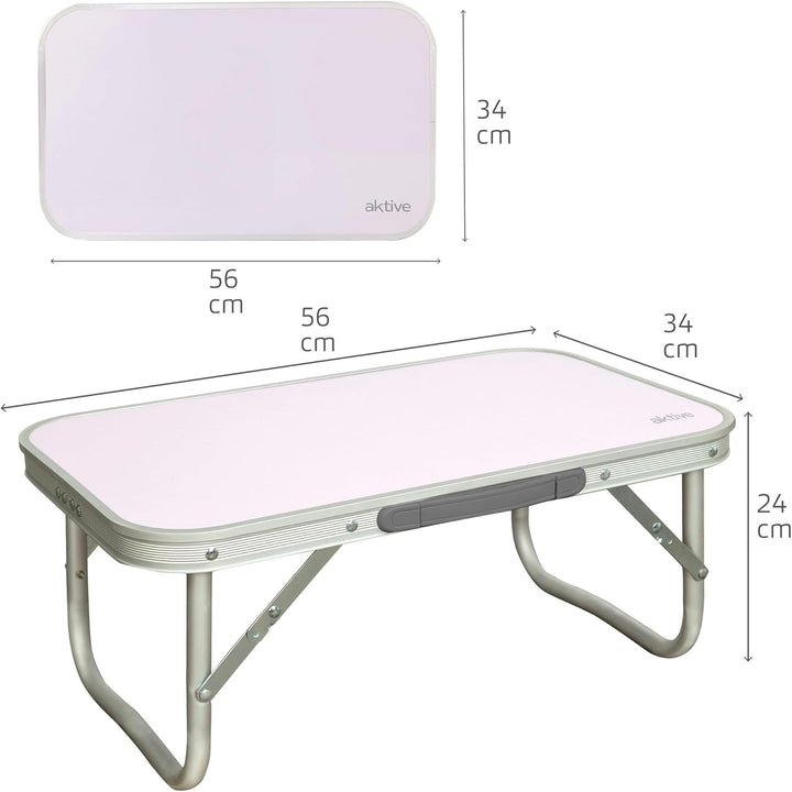 Aktive 52869 - Klappbarer Strandtisch, Couchtisch, Strandtisch, 56 x 34 x 24 cm, Farbe Rosa, Gestell