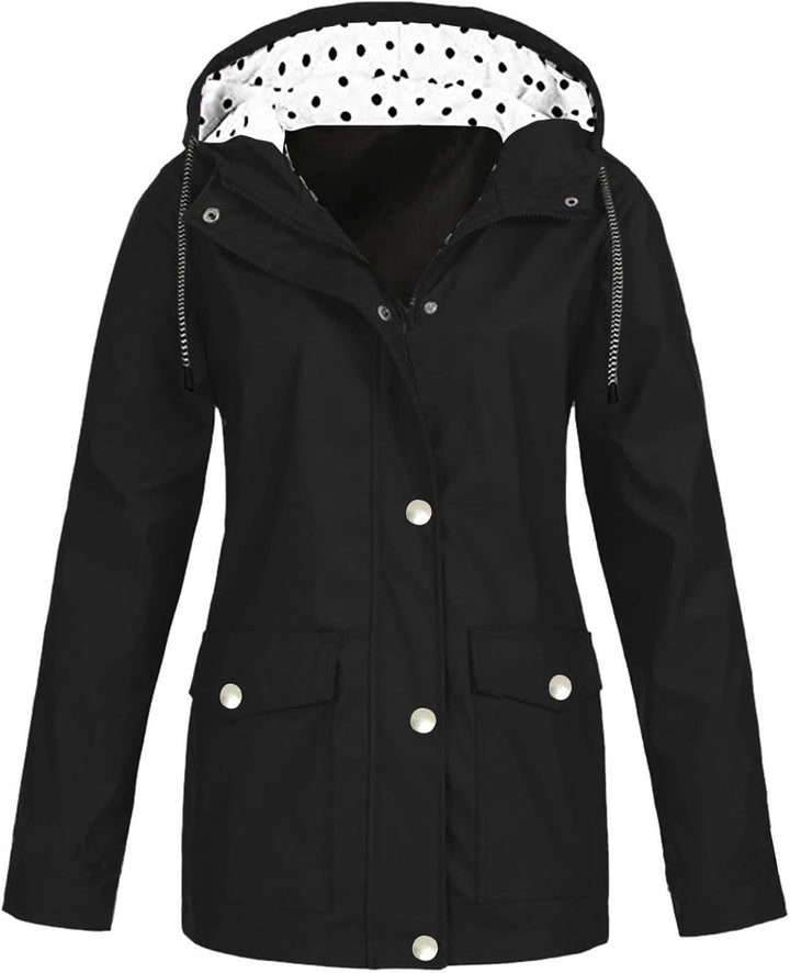 Softshelljacke Damen Wasserdicht Regenjacken mit Teddyfleece Winter Warm Regenmantel Schwarz Softshe