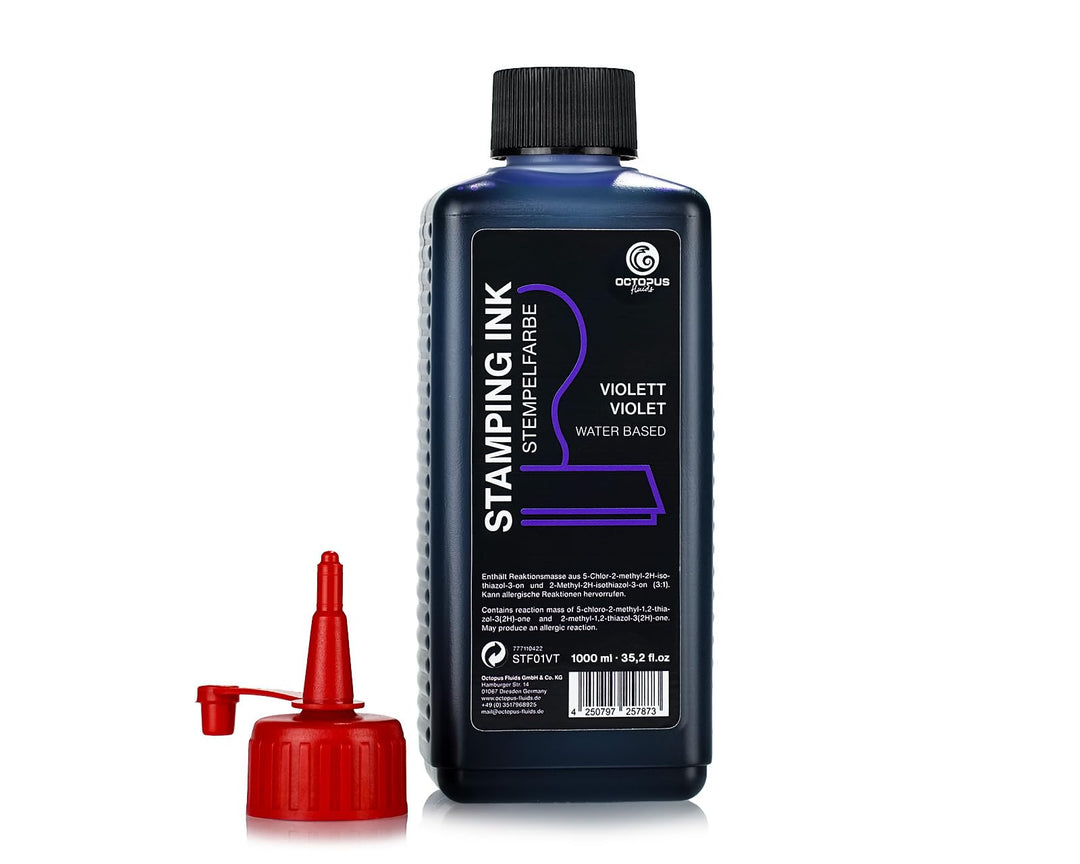 Octopus Fluids Stempelfarbe, Nachfüllfarbe zum Nachtränken von Stempelkissen und Stempelautomaten, 1