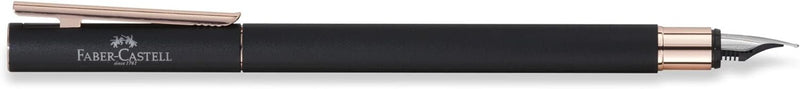 Faber-Castell 343102 - Füller Neo Slim Metall, Federbreite EF, schwarz mit rosegold Federbreite EF s