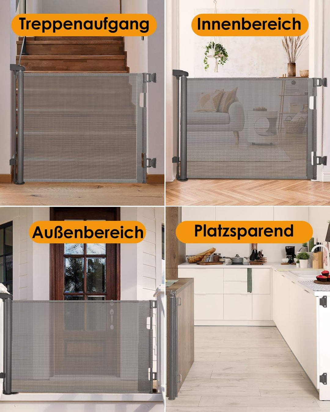 derimkcoa Treppenschutzgitter Ausziehbar für Babys, 0-140 cm Baby Absperrgitter Türschutzgitter Trep