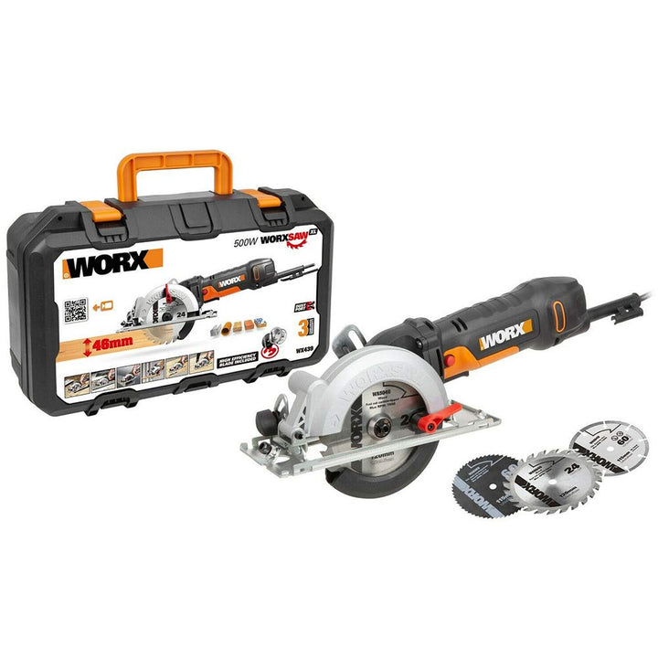 WORX WX439 Kompakt-Handkreissäge 480W - zum Sägen von Metall, Plastik, Holz, Stein und Fliesen - 120