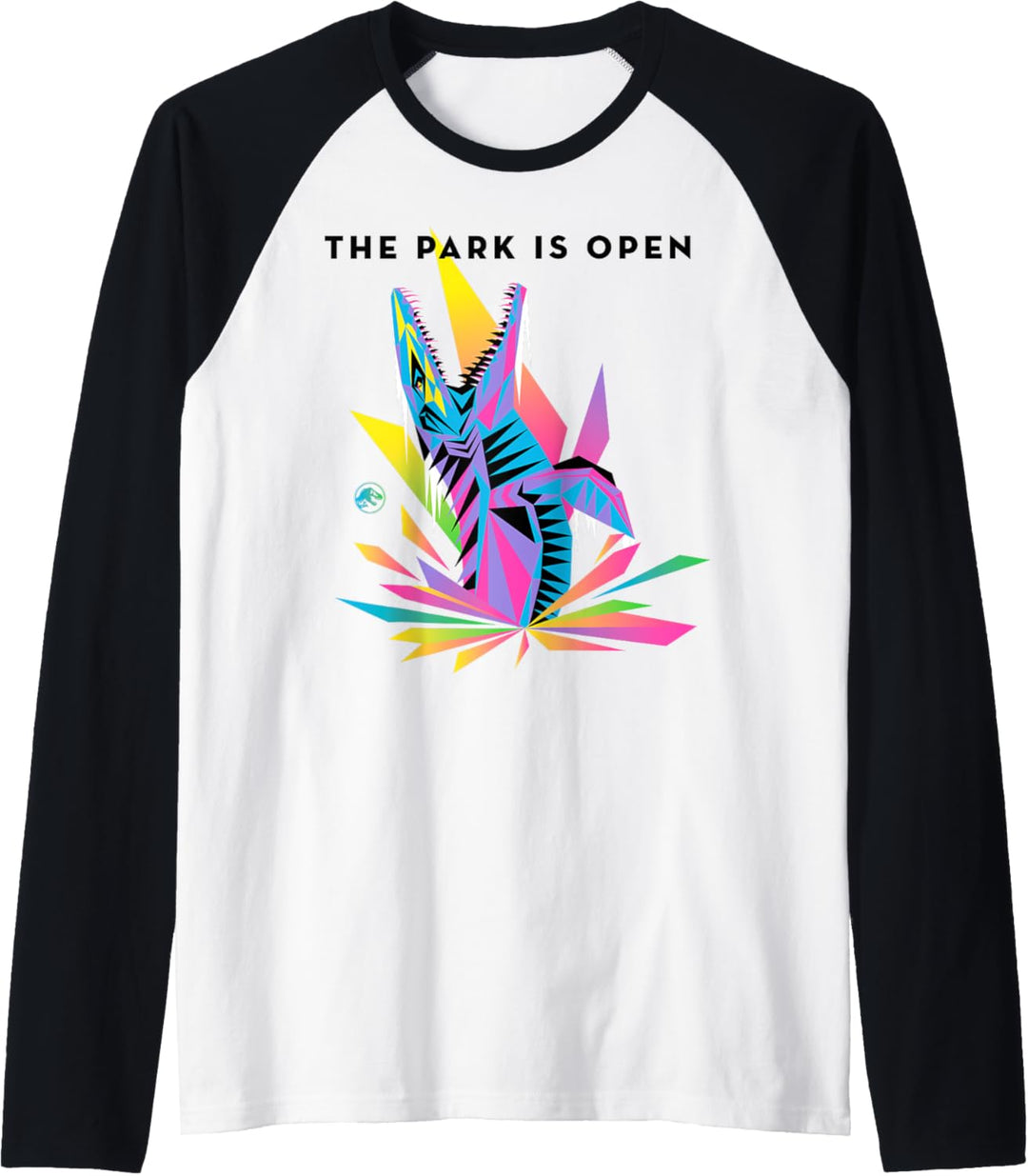 Jurassic World The Park Is Open Neon Raglan