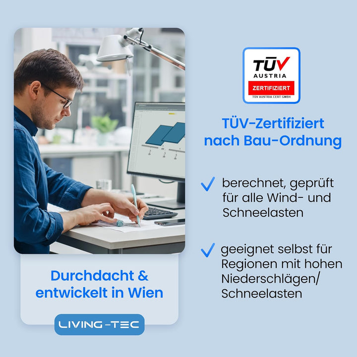 LIVING TEC® Halterung Balkonkraftwerk für Ziegeldach Komplettset für 30 & 35mm Module - Solarpanel H