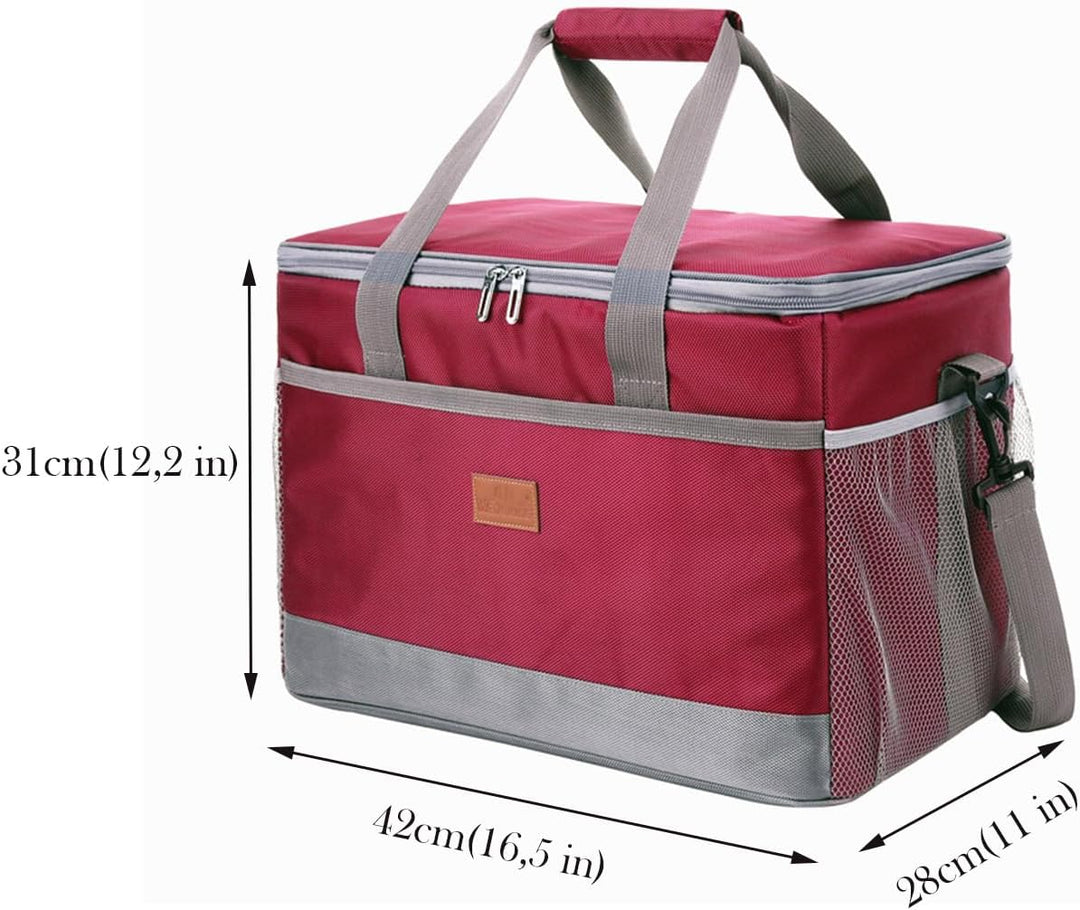 Grosse Faltbar Thermotasche, 36L Kühltasche, Lunchtasche, Picknicktasche, mit Verstellbaren Schulter