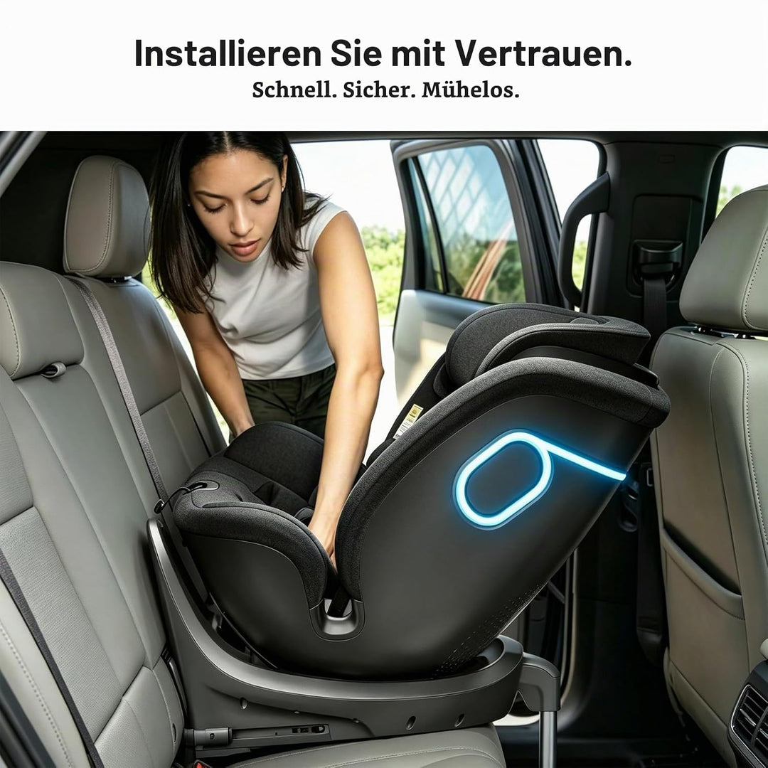 Smart Baby Carseat: Auto-Soothing, 360° Rotation, 7-Level Recline, Air-Soft Breeze &amp; 9-Layer Safety