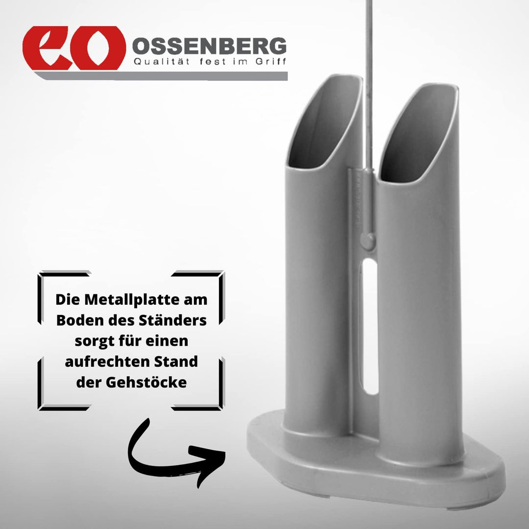Stockständer für Gehhilfen – Schirmständer für Gehstöcke - aus Kunststoff - aufrechter Stand der Geh