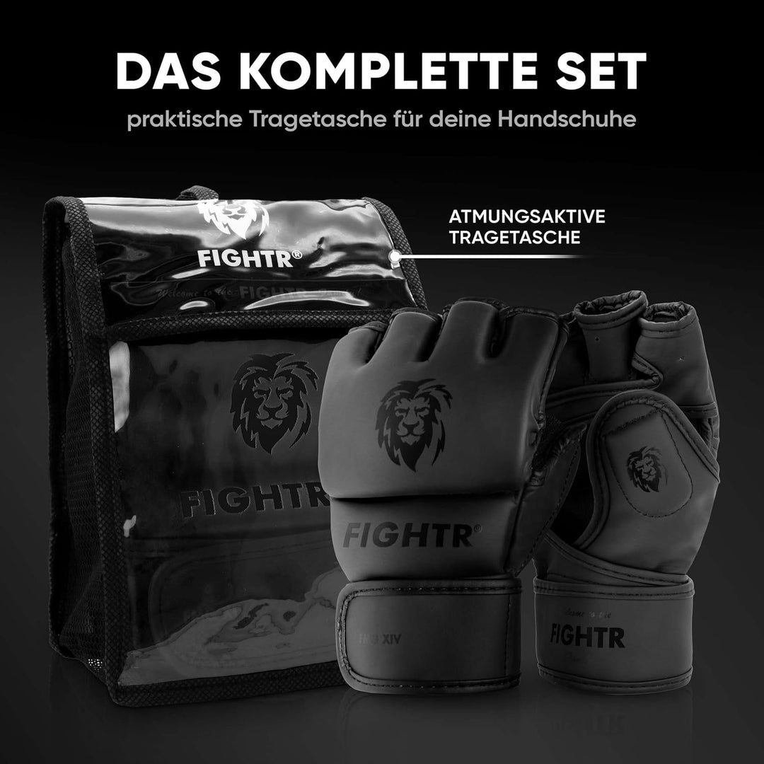 FIGHTR® Profi MMA Handschuhe für Grappling Sparring Training, Kickboxen Kampfsport Muay Thai Boxsack