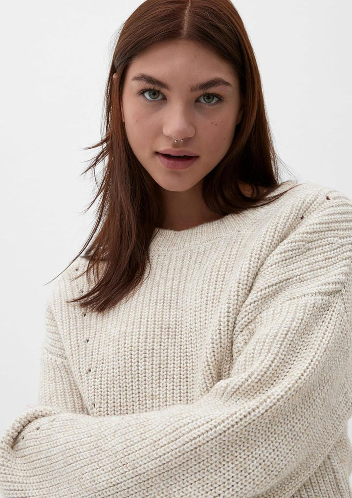 QS Damen Strickpullover M Weiss, M Weiß