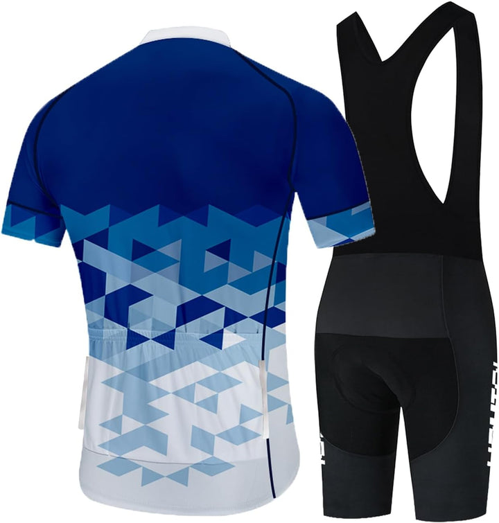 HOMTOL Radtrikot Set Herren Langarm Kurzarm Fahrradbekleidung Fahrradtrikot Triathlon Anzug Herren F