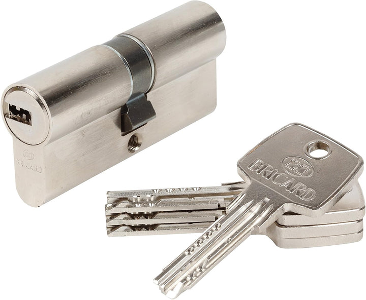 BRICARD 17157 Zylinder 14703 Astral 2,9 Messing vernickelt 10 Kolben, 2 Eingänge Schutz gegen den Bo