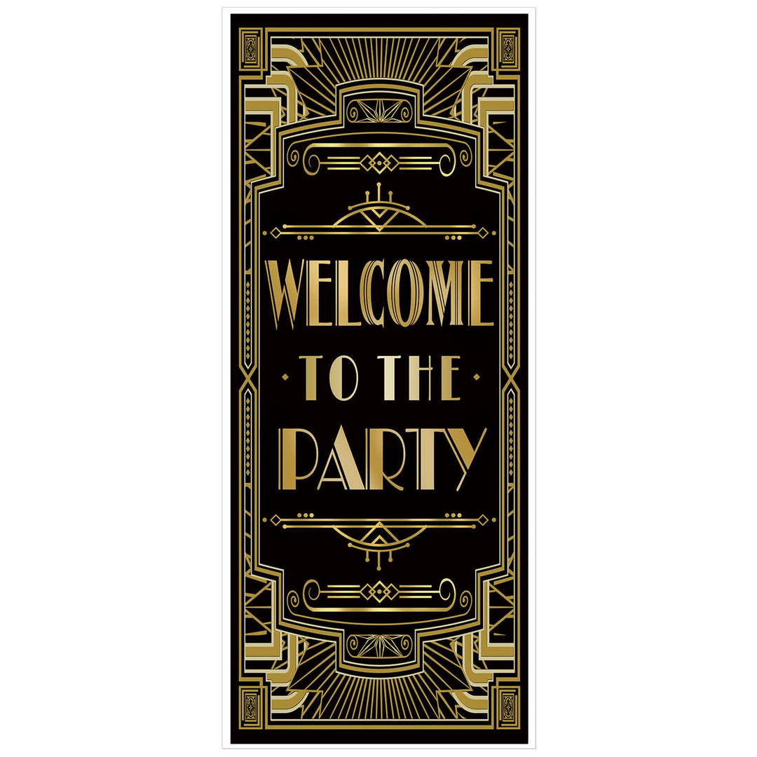 musykrafties Goldenen 1920er Gatsby Themenparty Türabdeckung 72x30 Zoll - Welcome to The Party, Welc