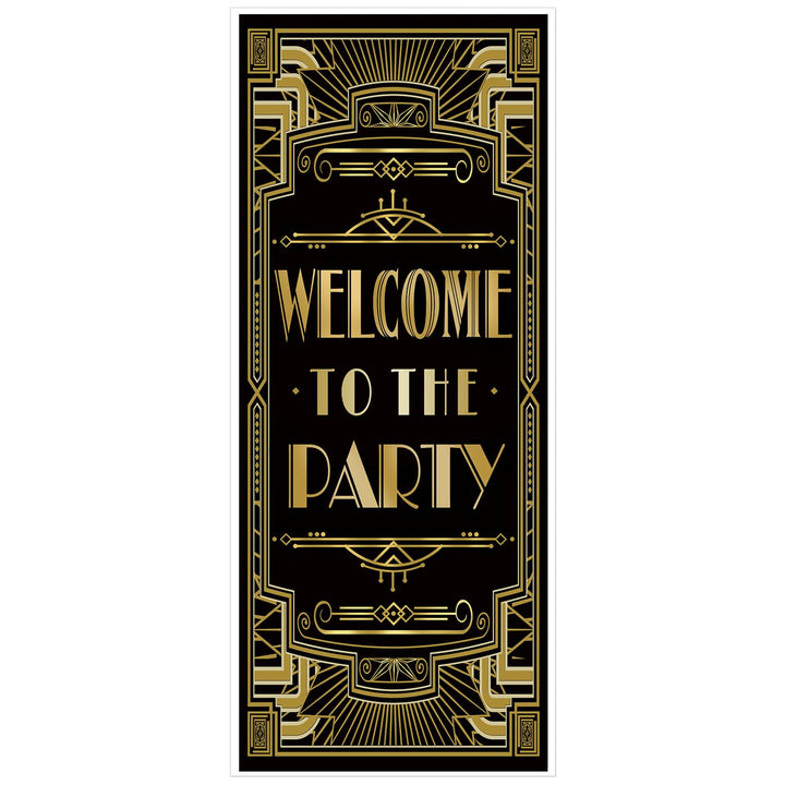 musykrafties Goldenen 1920er Gatsby Themenparty Türabdeckung 72x30 Zoll - Welcome to The Party, Welc