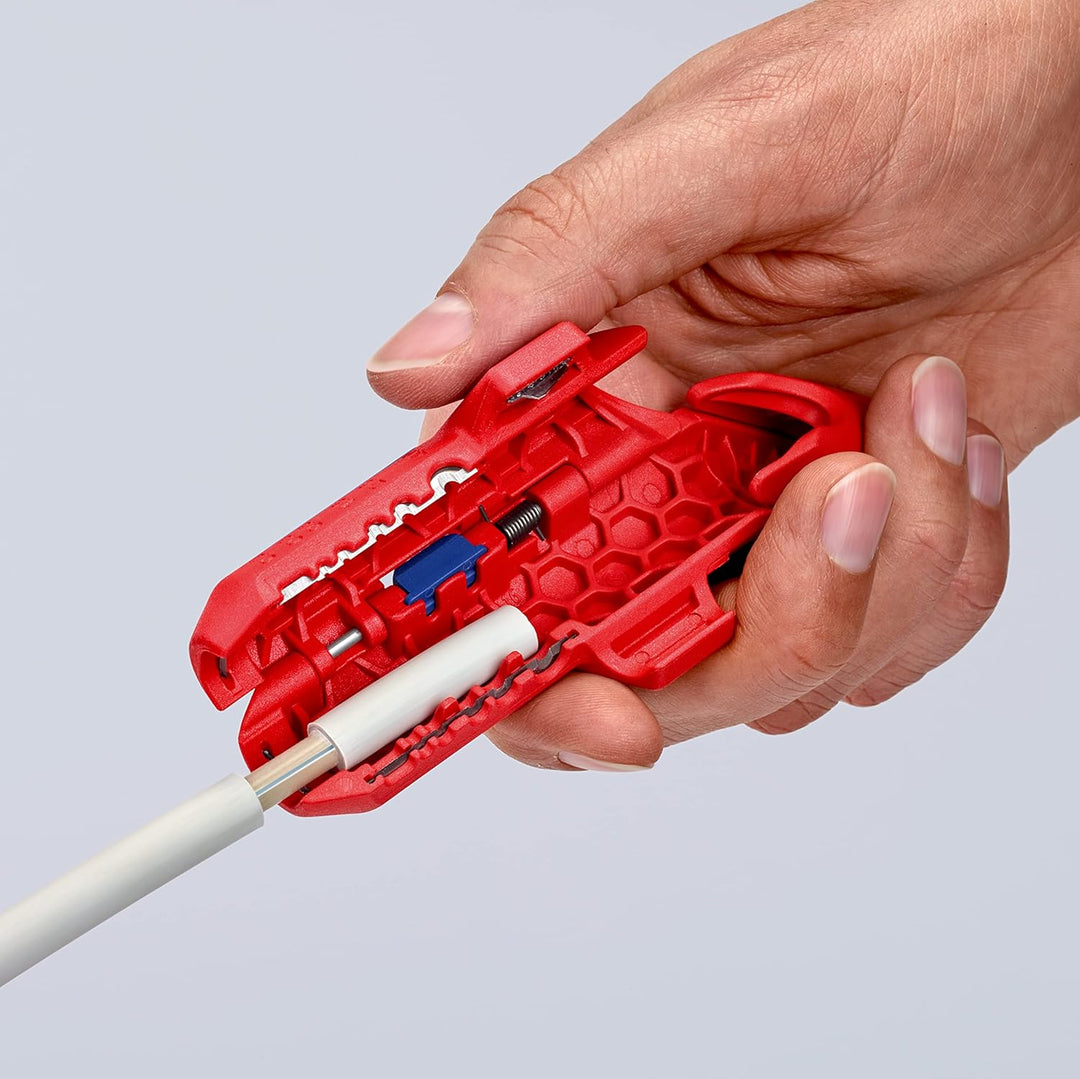 Knipex ErgoStrip® Universal-Abmantelungswerkzeug für Rechtshänder 135 mm 16 95 01 SB Rechts-Händer,