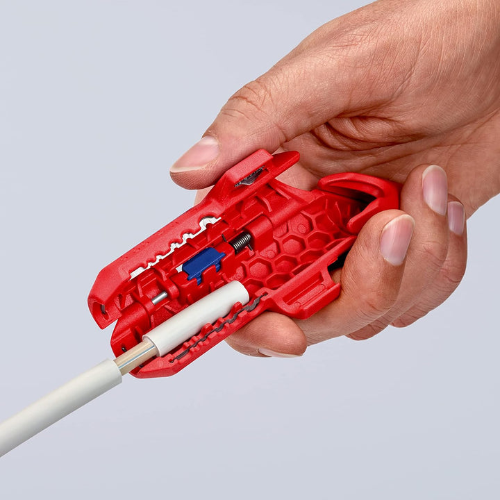 Knipex ErgoStrip® Universal-Abmantelungswerkzeug für Rechtshänder 135 mm 16 95 01 SB Rechts-Händer,