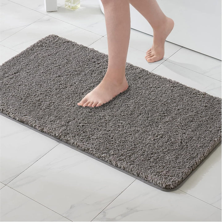 MIULEE Badematte Weiche Badteppich rutschfest Badvorleger Fussmatte Badzimmermatte Bettvorleger Flau