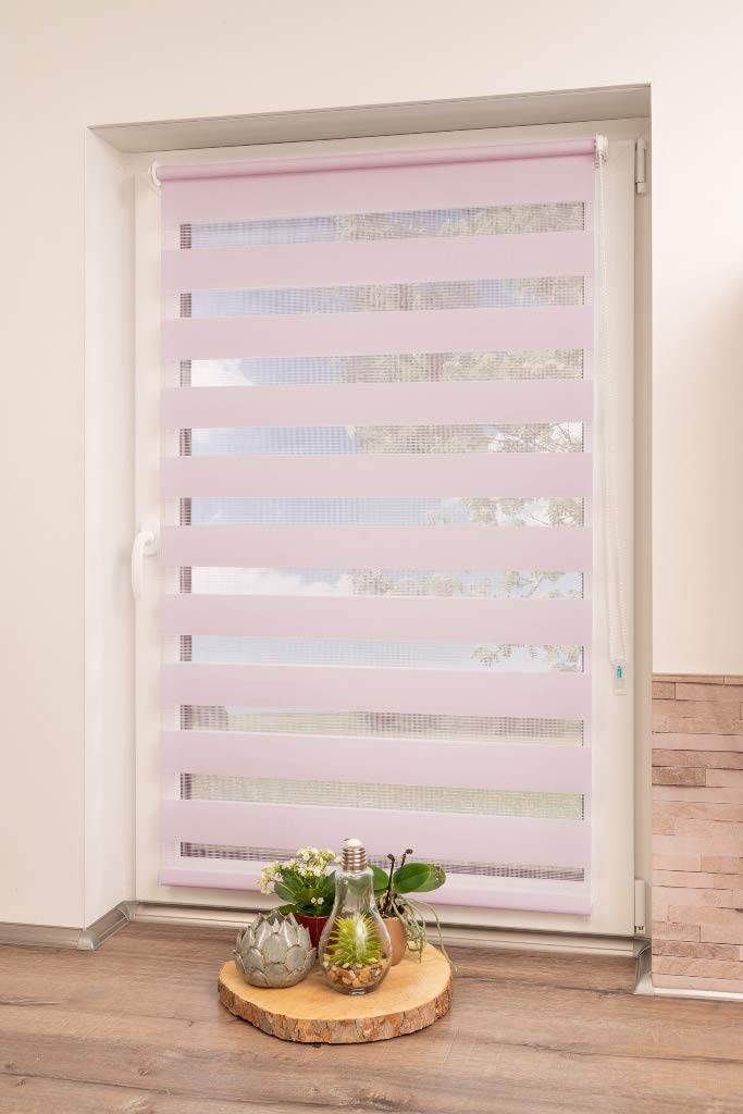 K-home Klemmfix Doppelrollo Madrid ohne Bohren Pink 50 x 200 cm (B x L) Pink 50x200 cm (B x L), Pink