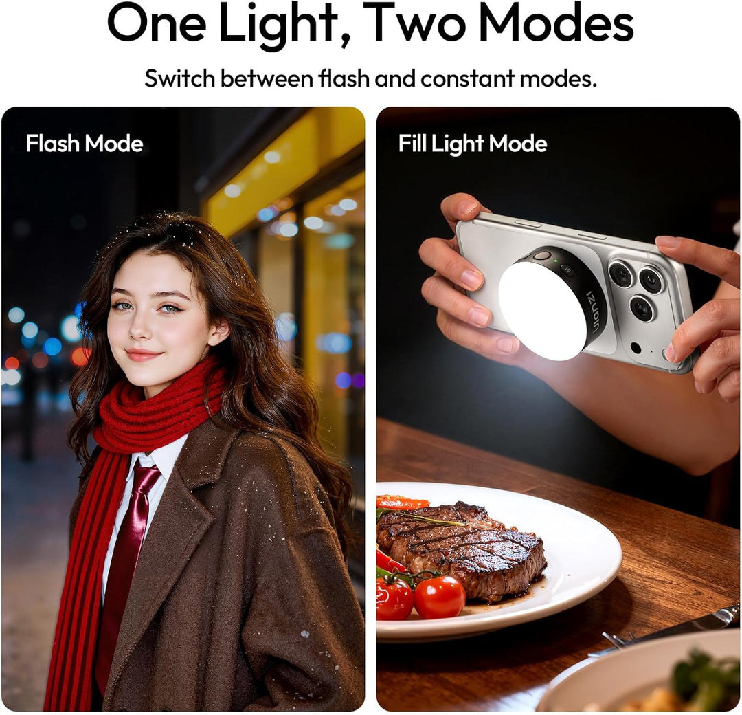 ULANZI MFL01 2-in-1 Magnetischer Handyblitz & Selfie-Licht für iPhone und Android mit Bluetooth-/Tas