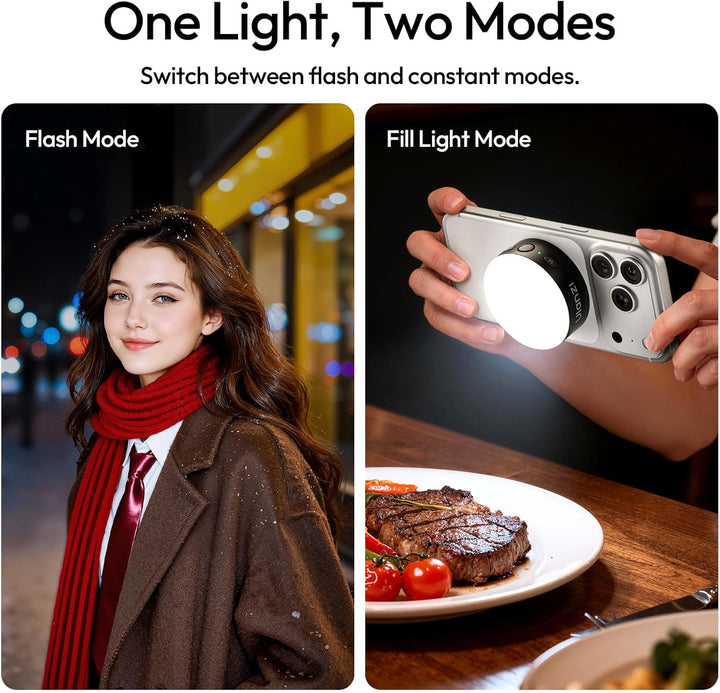 ULANZI MFL01 2-in-1 Magnetischer Handyblitz & Selfie-Licht für iPhone und Android mit Bluetooth-/Tas