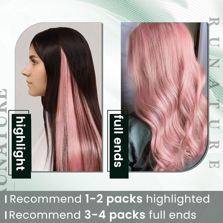RUNATURE Bonding Echthaar Extensions Pink 45cm Remy Rosa Haarverlängerungen Keratin Echthaar U Tip E