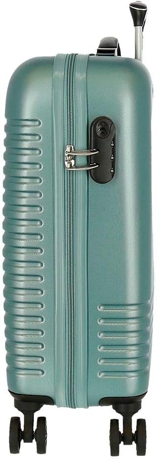 Roll Road India Kabinenkoffer Grün 40x55x20 cms Hartschalen ABS Kombinationsschloss 37L 2,5Kgs 4 Dop