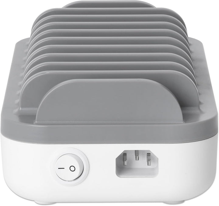 Manhattan 102766 Organizzatore Per Stazioni Di Carica Bianco, Grigio (charging Station 10 Port UsB-C