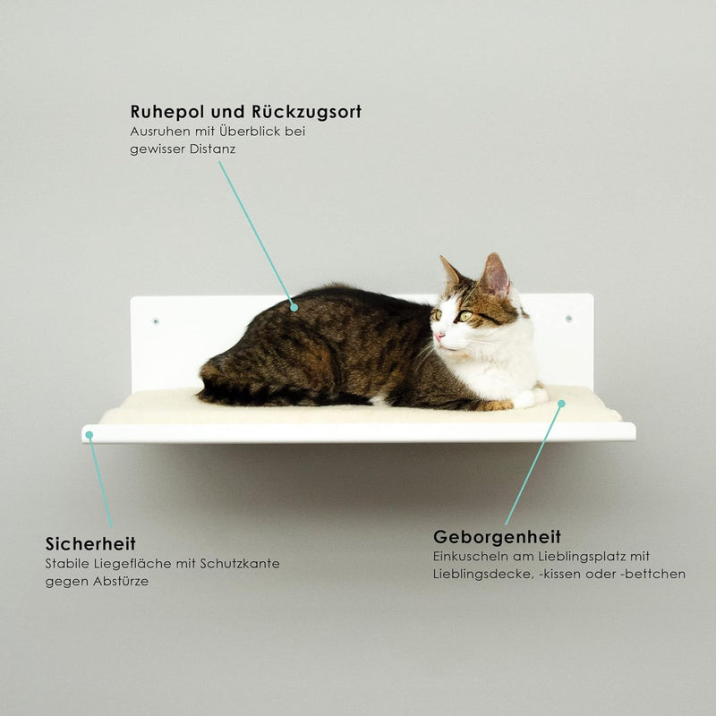 LucyBalu® Wandliege für Katzen | Katzenbett für die Wand | Katzen Wand Liegeplatz | Katzen Wandbett