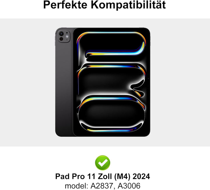 IVEOPPE Hülle mit Tastatur für iPad Pro 11" M5 2025/M4 2024, Deutsches QWERTZ Layout, Magnetisch Abn