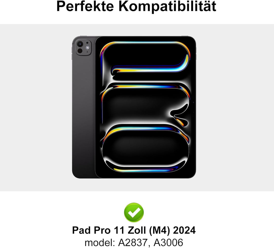 Tastatur für iPad pro 11" 2024 (M4), Hülle mit Tastatur für iPad Pro 5. Generation, Magnetisch Abneh