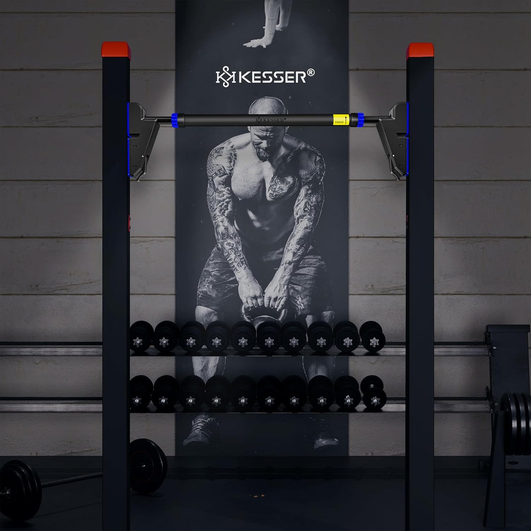 KESSER® Klimmzugstange Türrahmen verstellbar, Pull Up Bar Heimturnhalle, Reckstange ohne Schrauben/B