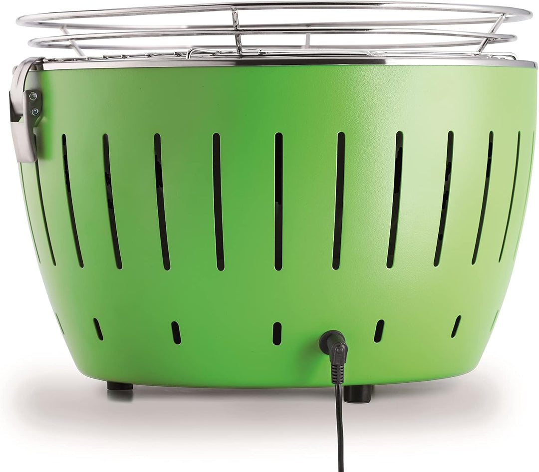 LotusGrill XL Starter-Set 1x XL Grill Limettengrün mit USB-Anschluss, 1x Buchenholzkohle 2,5 kg, 1x