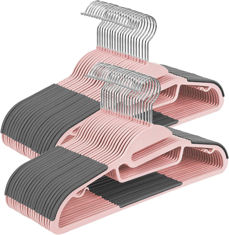 SONGMICS Kleiderbügel Kunststoff, 50er Set, Bügel mit U-förmiger Öffnung, rutschfest, platzsparend,