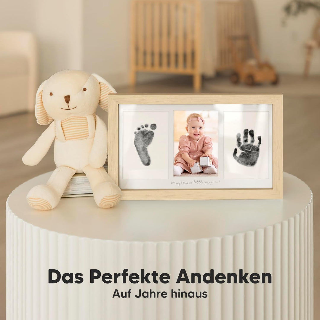KeaBabies Tintenloses Baby Handabdruck und Fussabdruck set (Ash Wood) | No Mess Tintenauflage für Ba