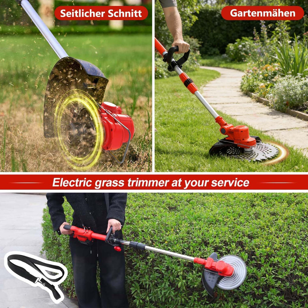 Rasentrimmer mit akku für Makita-Akkus, 21V-4.0Ah mit 2 Akkus und Ladegerät, Freischneider Akku 2000
