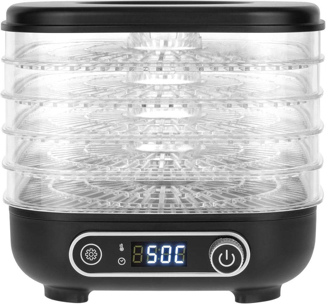 Teesa Pilztrockner Gemüse Obst Leistung 300W 5 Klar Sit LCD Display Thermokreislauf Temperaturregelu