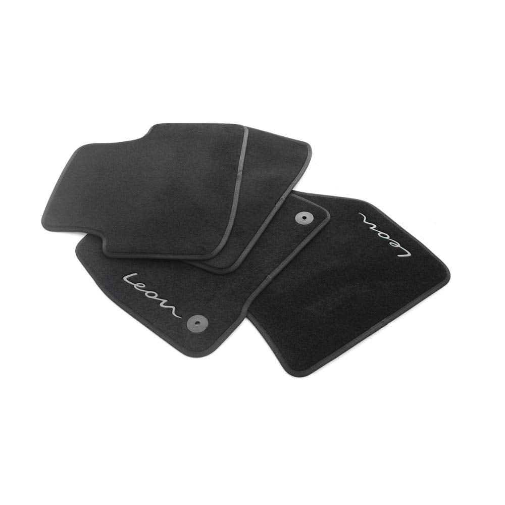 Seat 5FB061675041 Trail Textil Fussmatten 4X Stoffmatten Velours, mit Leon Schriftzug, mit Verstärku