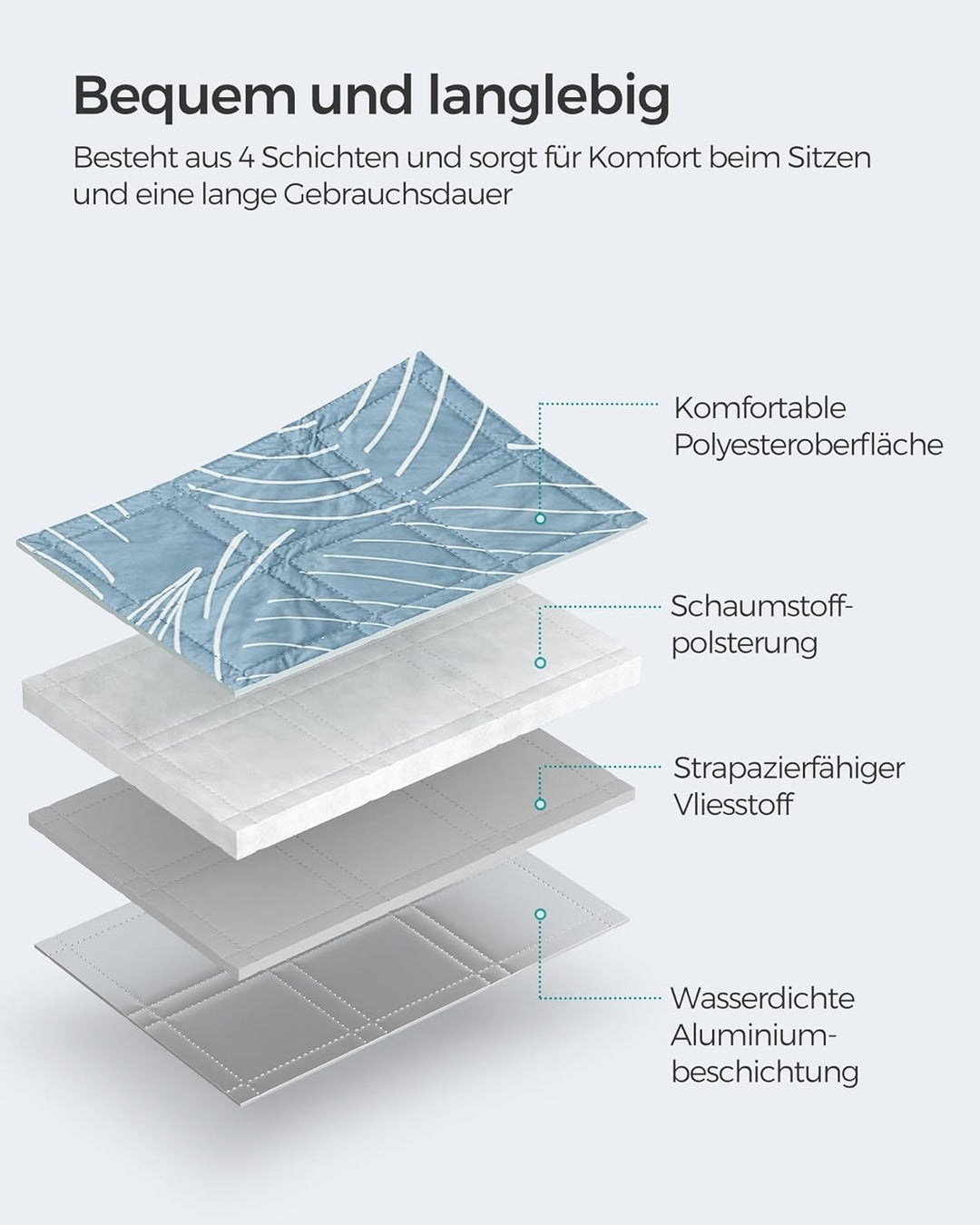 SONGMICS Picknickdecke, 300 x 200 cm, mit 4 Erdankern, gross, Campingdecke, für Park, Garten, Strand