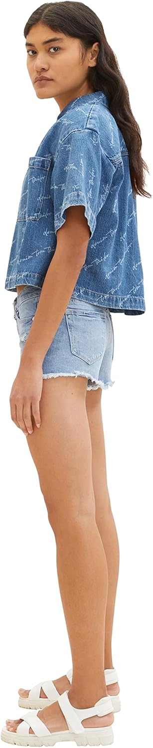 TOM TAILOR Denim Damen jeans shorts XXL 10122 - Destroyed Light Stone Blue Denim, XXL 10122 - Destro