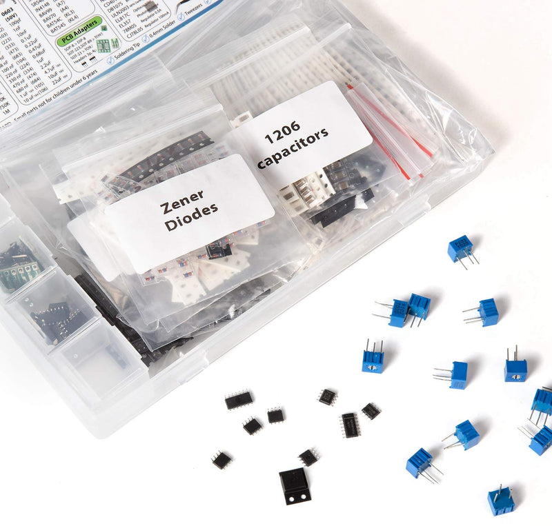 SMD SMT Elektronische Bauteile Sortiment, 1206, 0805, 0603, Widerstände, Kondensatoren, Dioden, Tran