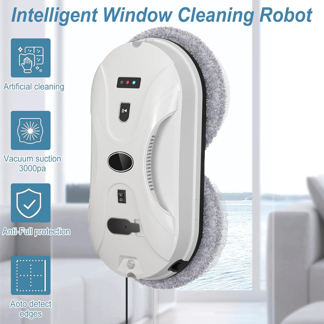 Fensterputzroboter, 5600Pa Automatischer Fensterreiniger mit Fernbedienung und 10 Tüchern, Fensterre