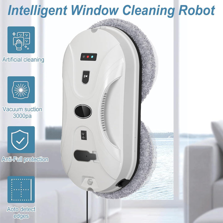 Fensterputzroboter, 5600Pa Automatischer Fensterreiniger mit Fernbedienung und 10 Tüchern, Fensterre