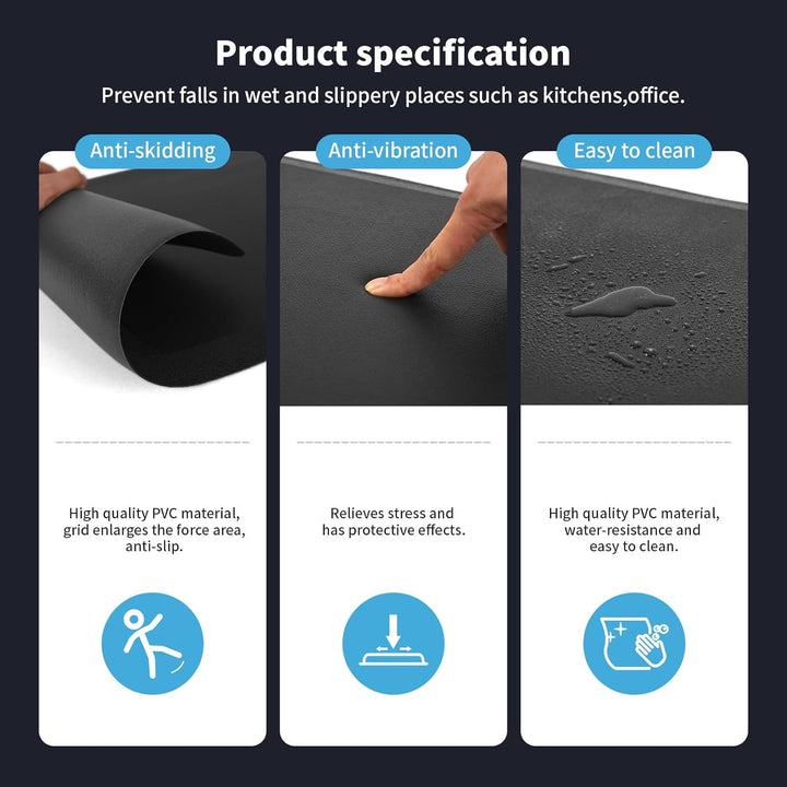 Art3d 1,2 cm Anti-Ermüdungsmatte Komfortmatte gepolsterte Küchenmatte rutschfestes Schaumstoff-Komfo