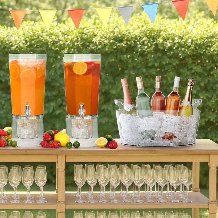 Lifewit 2er-Set 6,5L Flaschenkühler mit Eisschaufel, Kunststoff Sektkühler Schale (38 × 18 × 20cm),