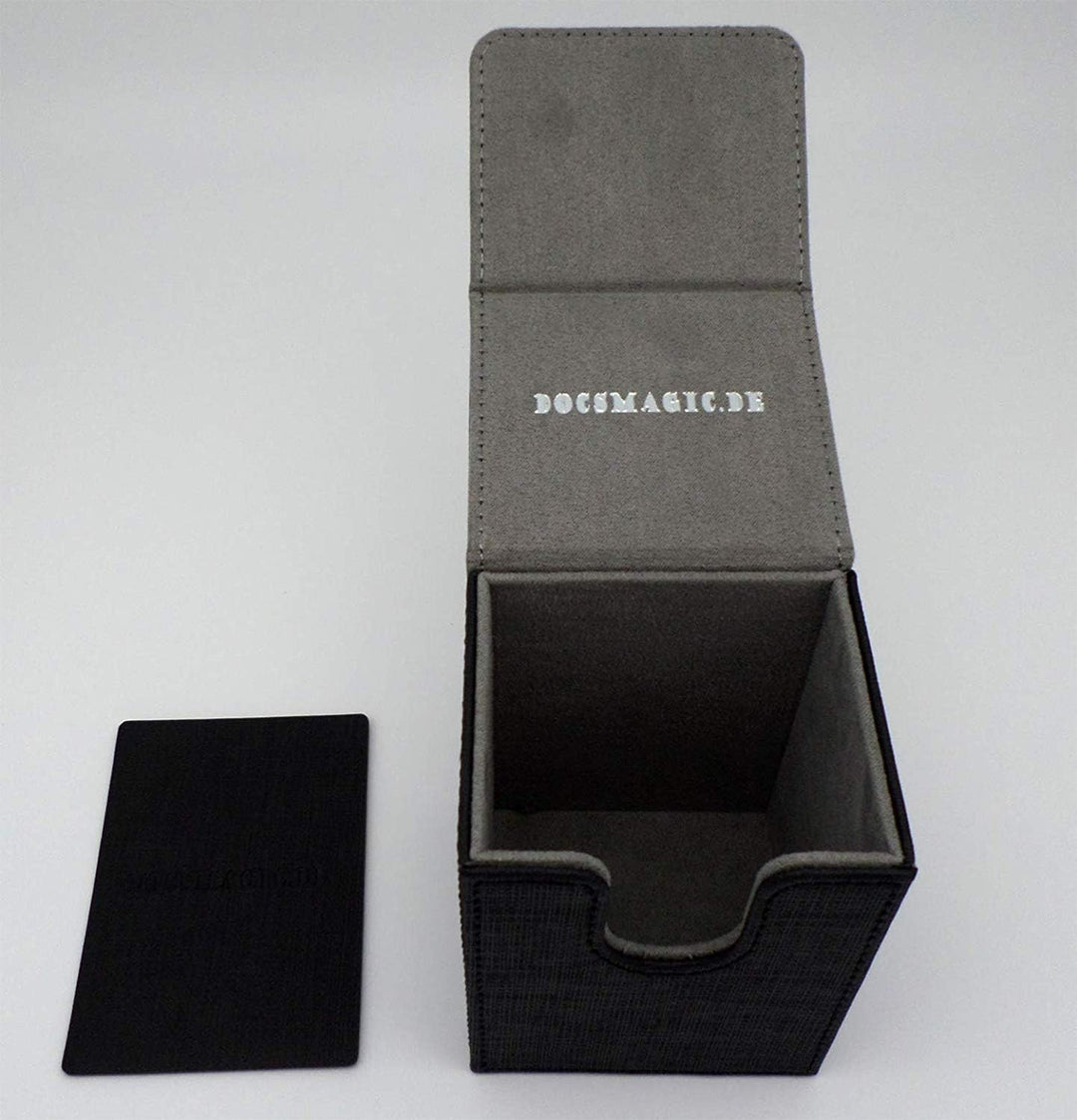 docsmagic.de Premium Magnetic Tray Long Box Black Medium + 3 Flip Boxes - Schwarz Medium + 3 Flip Bo